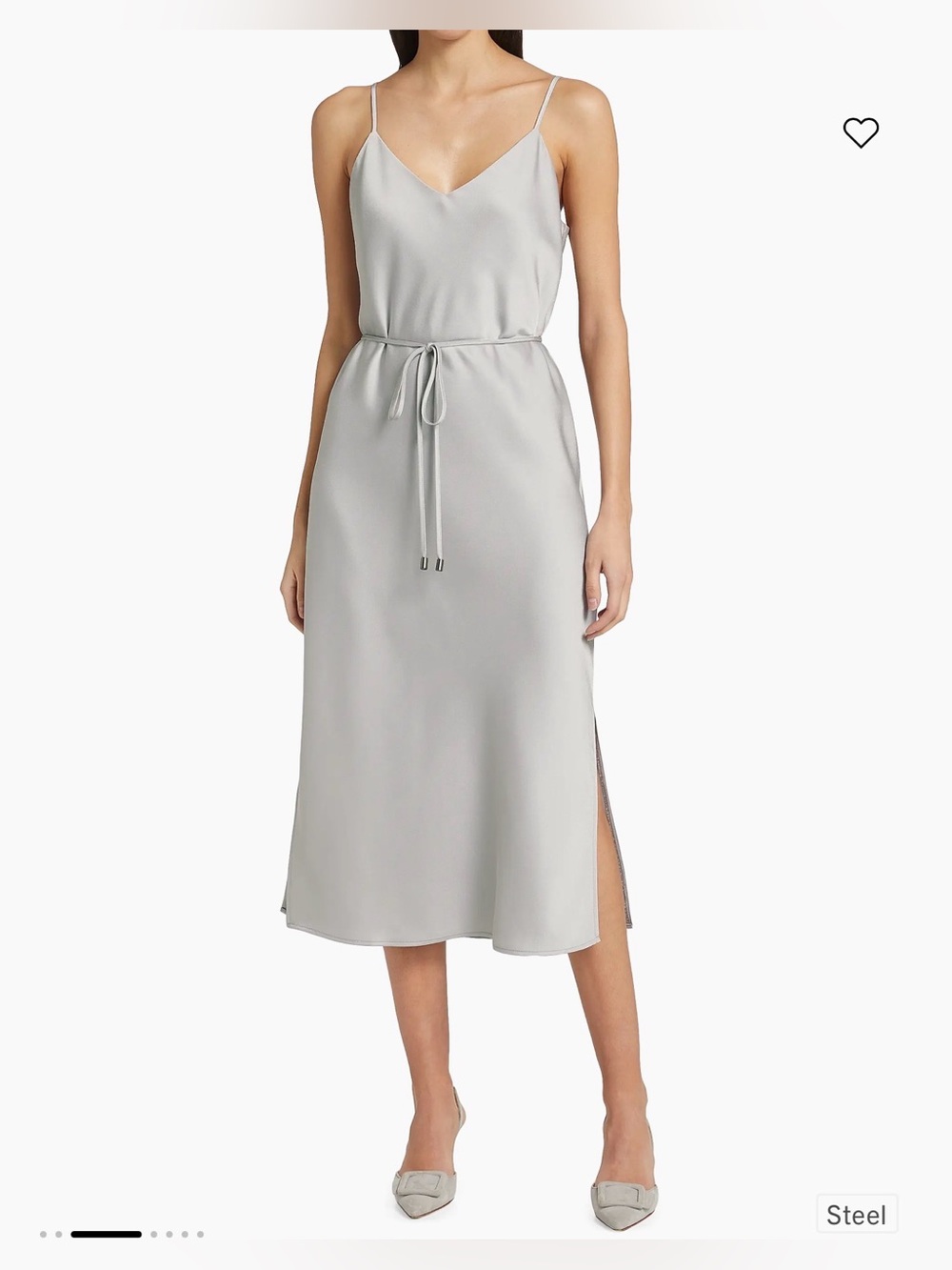If Only Studio Lilli Belted Satin Midi-Dress